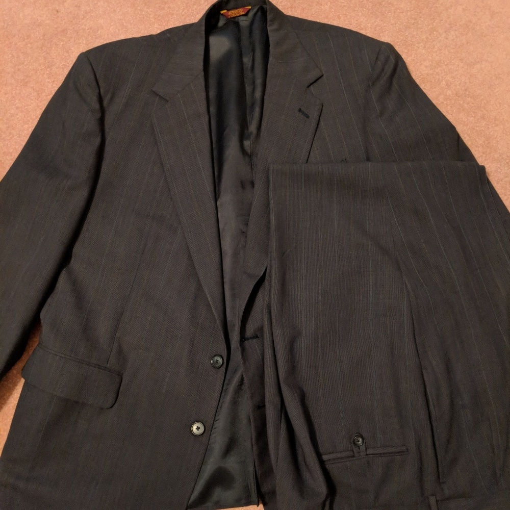Navy pinstripe suit